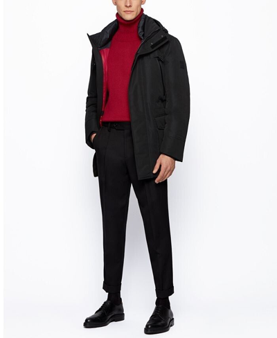 Pre-owned Hugo Boss Men's Demos Regular-fit Parka In Black