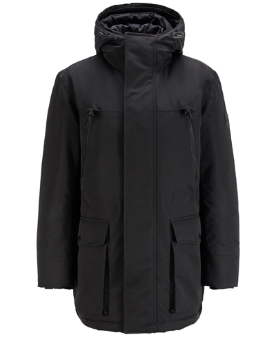 Pre-owned Hugo Boss Men's Demos Regular-fit Parka In Black