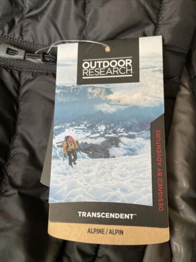 Pre-owned Outdoor Research Transcendent Alpine 650 Fill Down Jacket Men's Medium -black