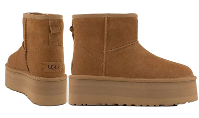 Pre-owned Ugg Authentic  Classic Mini Platform Chestnut 1134991 Women's Boots In Brown