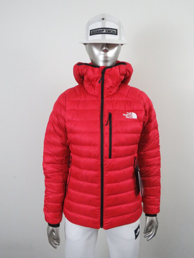 Pre-owned The North Face Womens  Summit Breithorn 800-down Hoodie Insulated Jacket - Red In Tnf Red