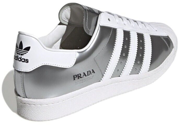 Pre-owned Adidas Originals Adidas X Prada Superstar Shoes Leather Trainers Silver Fx4546 | Us Size 4.5 - 11