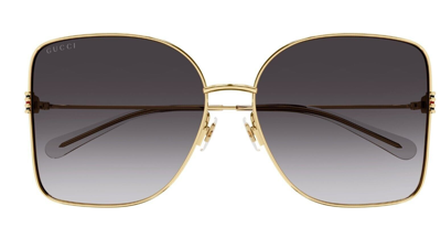 Pre-owned Gucci Original  Sunglasses Gg1282sa 002 Gold Frame Gray Gradient Lens 62mm