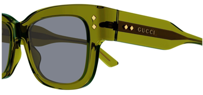 Pre-owned Gucci Original  Sunglasses Gg1217s 004 Green Frame Gray Gradient Lens 53mm