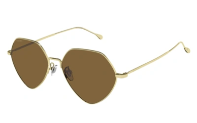 Pre-owned Gucci Gg1182s-002 Gold Gold Brown/ Sunglasses
