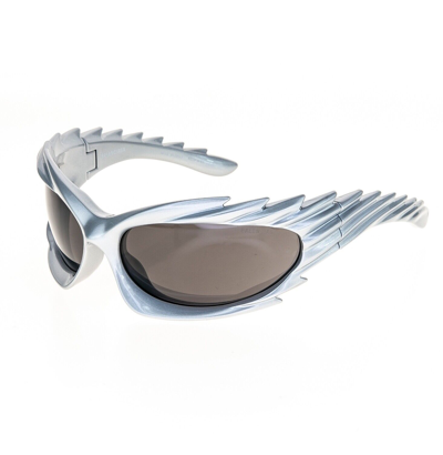 BALENCIAGA Pre-owned Adidas 0255 Silver 003 Fashion Spike Mask Wrap Sunglasses Bb0255s In Gray