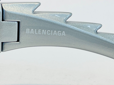 Pre-owned Balenciaga Adidas 0255 Silver 003 Fashion Spike Mask Wrap Sunglasses Bb0255s In Gray