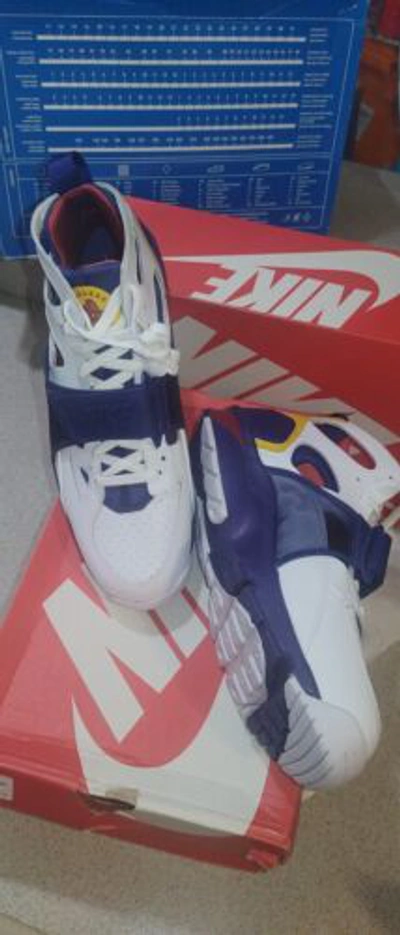 Pre-owned Nike Air Max Trainer Huarache Retro Og White Navy Yellow Lifestyle Shoe Size 13