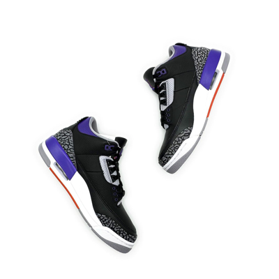 Pre-owned Jordan Ct8532-050 Nike Air  3 Retro Black Court Purple Cement Grey White 2020