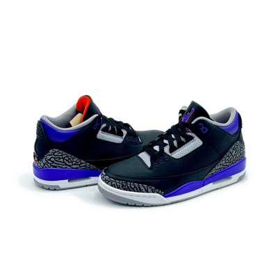 Pre-owned Jordan Ct8532-050 Nike Air  3 Retro Black Court Purple Cement Grey White 2020