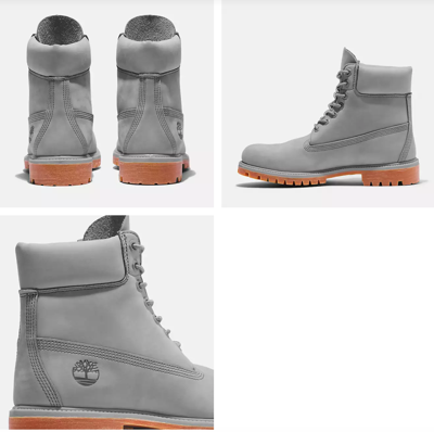 Pre-owned Timberland Men's  50th Anniversary Premium 6-inch Boot Tb0a5ypnea3 Light Gray In As P Ictured