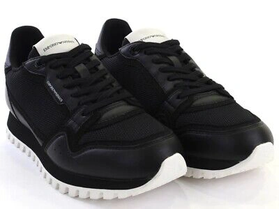 Pre-owned Emporio Armani Shoes Sneaker  Man Sz. Us 7,5 X4x557xm998 A083 Black