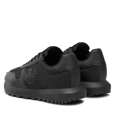 Pre-owned Emporio Armani Shoes Sneaker  Man Sz. Us 9,5 X4x640xn949 K001 Black
