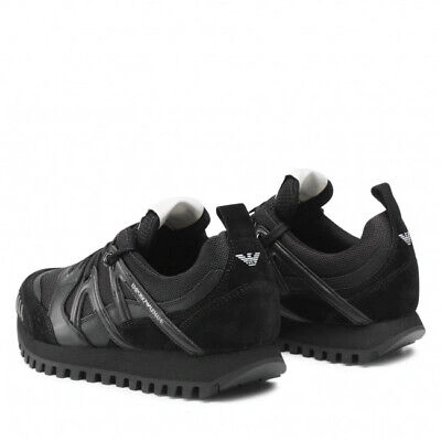 Pre-owned Emporio Armani Shoes Sneaker  Man Sz. Us 9,5 X4x555xm996 Q849 Black