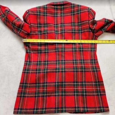 Pre-owned J.crew Factory Men's J Crew Factory Tartan Plaid Christmas Thompson Slim Fit Blazer Jacket In Red