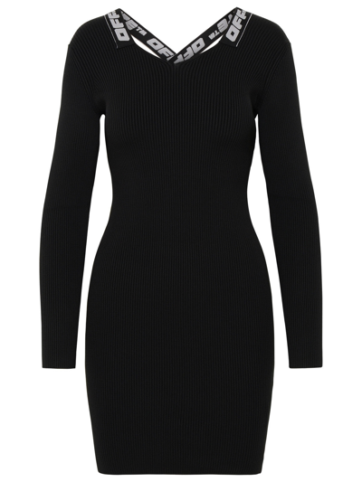 Shop Off-white Black Polyester Blend Dress Woman