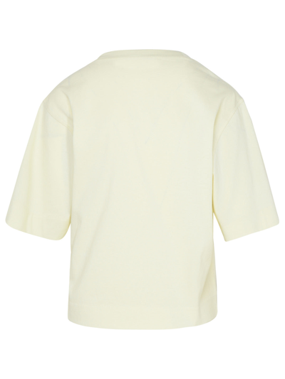 Shop Off-white Woman  Cream Cotton T-shirt
