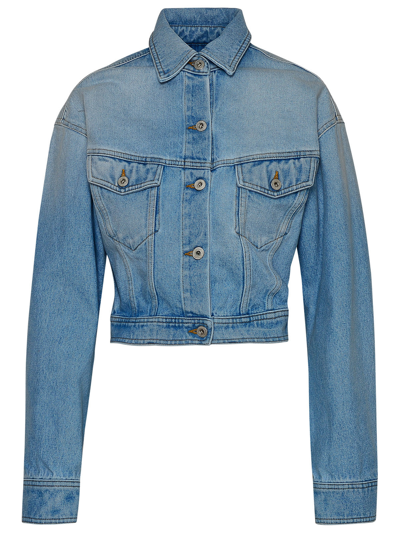 Shop Off-white Woman  Light Blue Cotton Denim Jacket