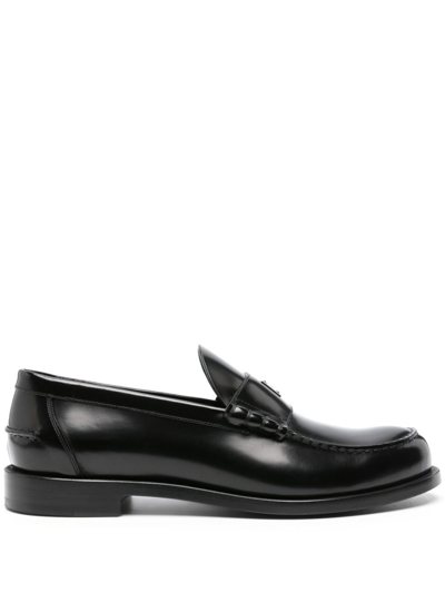 Shop Givenchy Black Mr G Leather Loafers