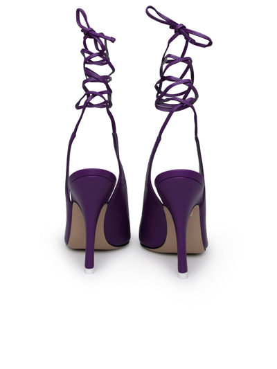 Shop Attico The  Woman The  Venus Slingback In Purple Leather In Multicolor