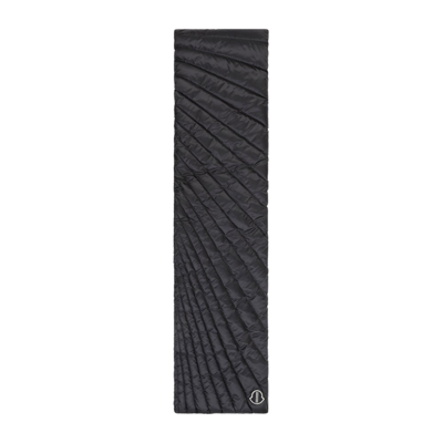 Shop Moncler X Rick Owens Logo Embroidered Padded Scarf In Black