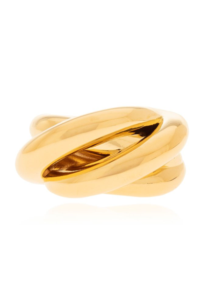 Shop Balenciaga Twist Detailed Ring In Gold