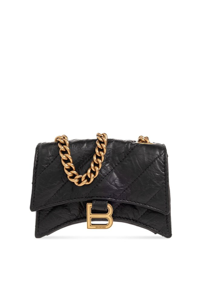 Shop Balenciaga Crush Mini Shoulder Bag In Black