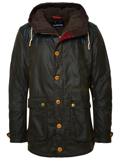 Shop Barbour Hooded Padded Coat In Green