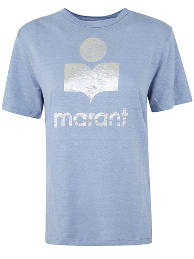 Shop Isabel Marant Logo Printed Crewneck T In Blue