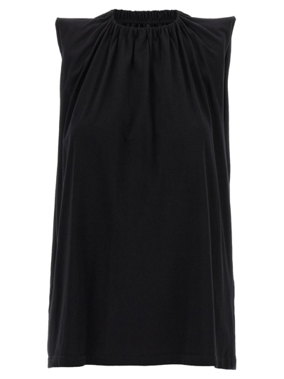 Shop Mm6 Maison Margiela Ruched Sleeveless Top In Black