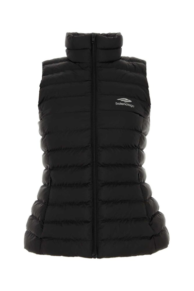 Shop Balenciaga 3b Sports Icon Padded Vest In Black