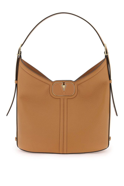 Shop Valentino Vlogo Signature Top Handle Bag In Brown