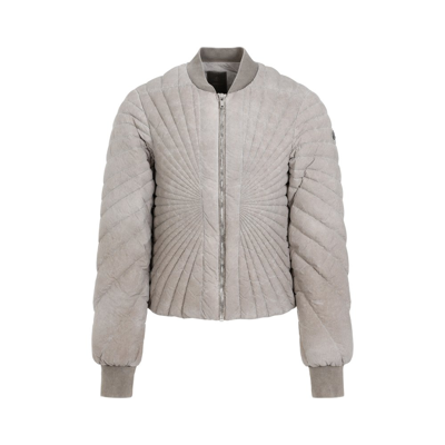 Shop Moncler X Rick Owens Radiance Flight Quilted Zipped Bomber Jacket In Beige