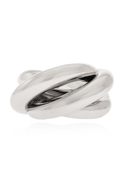 Shop Balenciaga Twist Detailed Ring In Silver