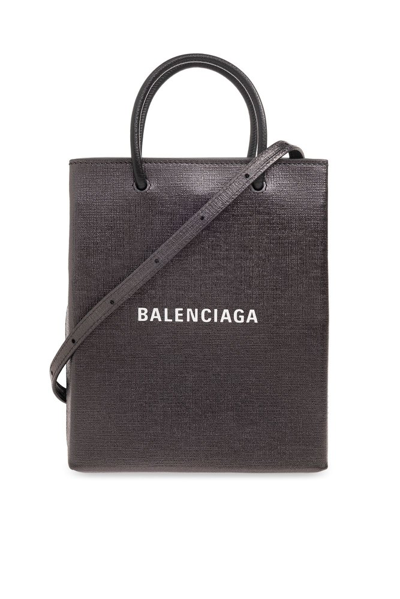 Shop Balenciaga Metallized Large Tote Bag In Black