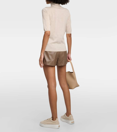 Max Mara Cecina Virgin Wool Turtleneck Sweater In Beige