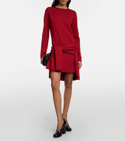 Max Mara Eridani Wool Minidress In Red