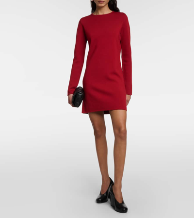 Max Mara Eridani Wool Minidress In Red