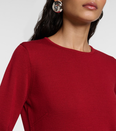 Max Mara Eridani Wool Minidress In Red