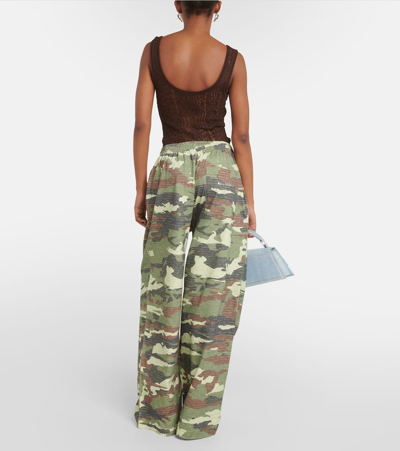 Shop Acne Studios Fega Camouflage Jersey Sweatpants In Green