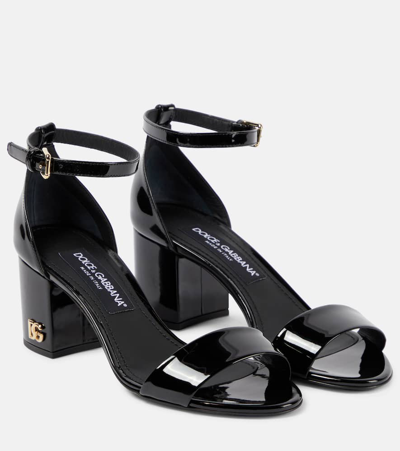 Shop Dolce & Gabbana Patent Leather Sandals In Black