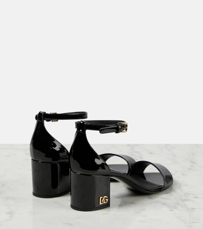 Shop Dolce & Gabbana Patent Leather Sandals In Black