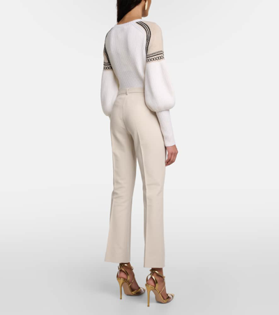 S Max Mara Cotton And Viscose Trousers Fatina In White