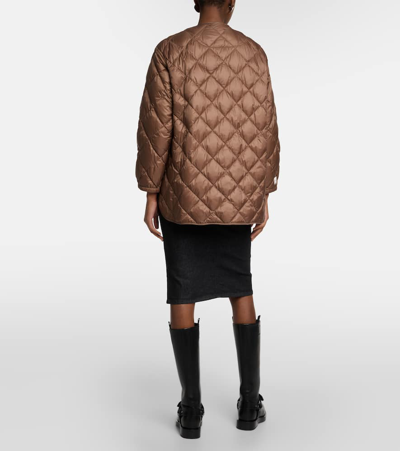 Shop Max Mara The Cube Csoft Quilted Down Jacket In Brown