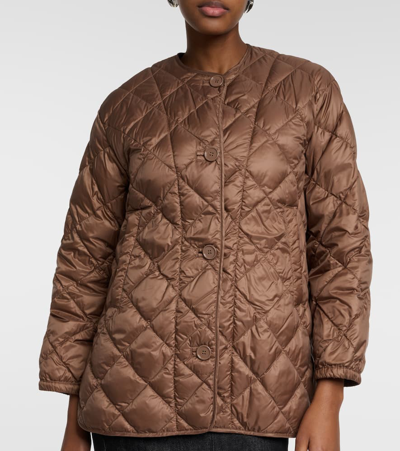 Shop Max Mara The Cube Csoft Quilted Down Jacket In Brown