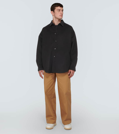 Shop Acne Studios Detar Wool Over Shirt In Black