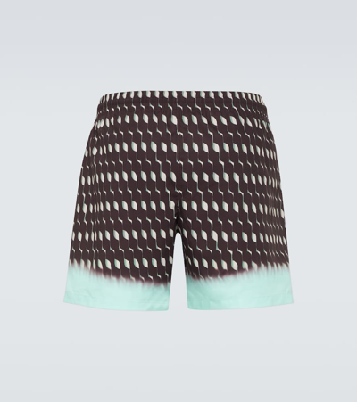 Shop Dries Van Noten Printed Swim Trunks In Multicoloured