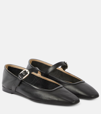 Shop Le Monde Beryl Leather Mary Jane Ballet Flats In Black