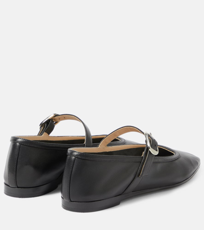 Le Monde Beryl Leather Mary Jane Ballerina Flats In Black