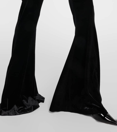 Shop Norma Kamali Velvet Flared Jumpsuit In Black
